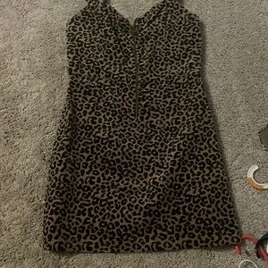 Wild and fable brand! Velvet, leopard zip up dress. Medium